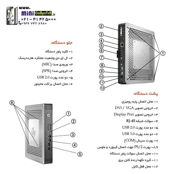  تین کلاینت اچ پی مدل t610 کارکرده ارزان قیمت